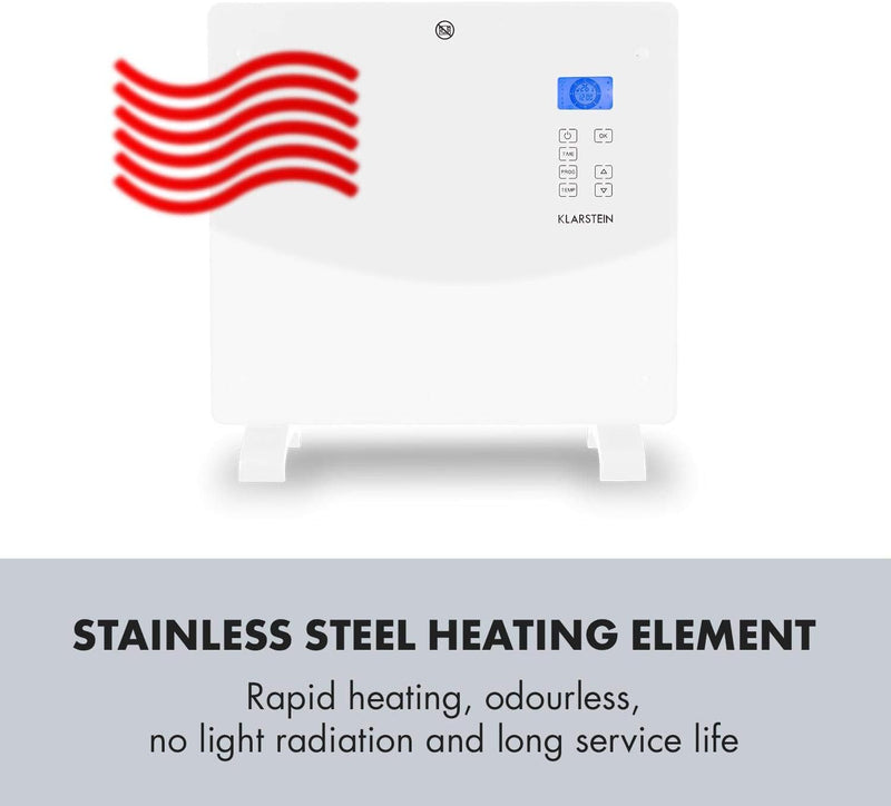 Klarstein Elektroheizung, Konvektor-Heizung, Mobile Elektroheizung Energiesparend, Schlanke, Leise H