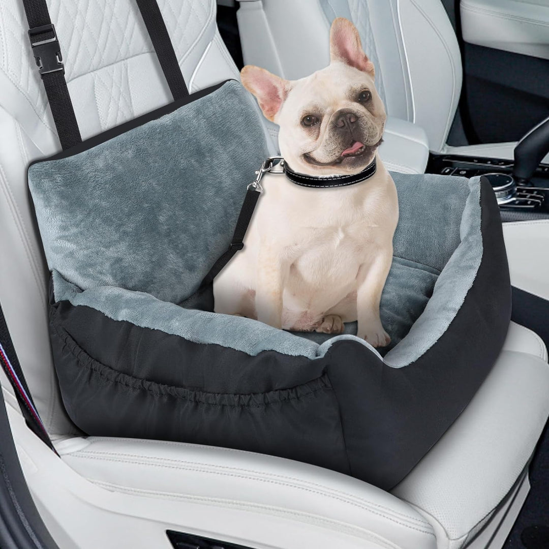 Lannvan Hunde Autositz, rutschfest Hundeautositz Hundesitz Kleine Hunde mit Stabil Sicherheitsgurt,