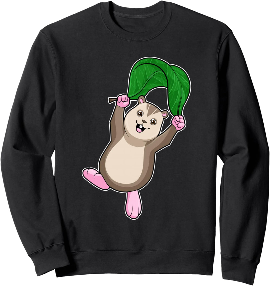Hamster Schweben Blatt Sweatshirt