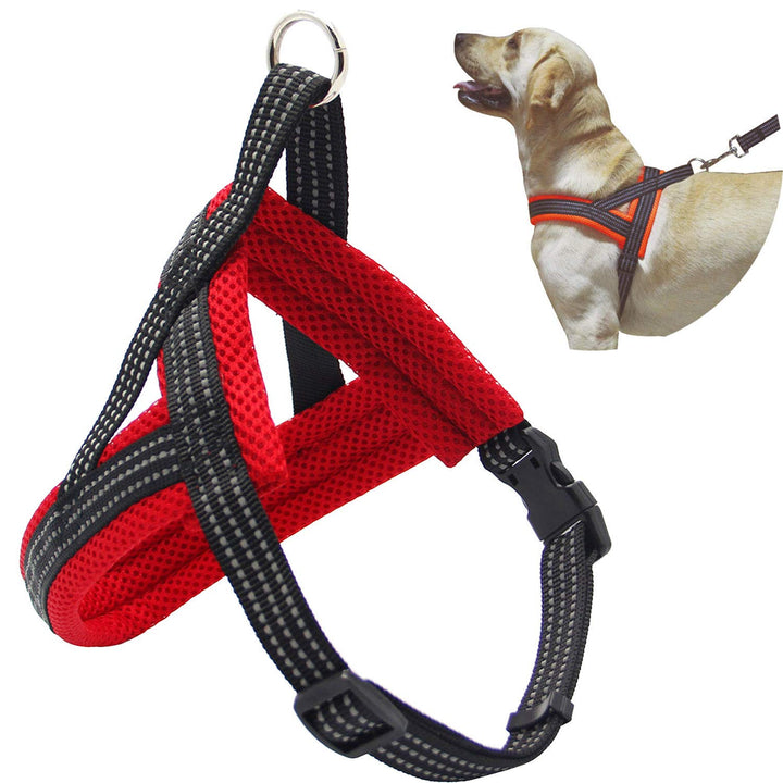 BPS® Hundegeschirr, verstellbar, 4 Grössen zur Auswahl für kleine und mittelgrosse Hunde M rot, M ro