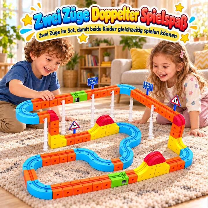 154 Pcs Elektrisches Eisenbahn Set DIY Zugstrecken Spielzeug