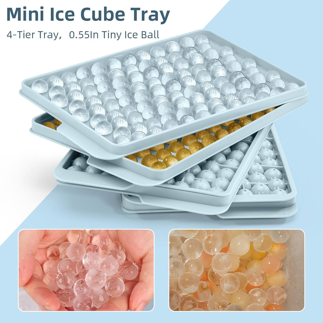 WIBIMEN Mini Eiswürfelformen, Verbesserte Runde Eiswürfelform, 104 x 4 Stück kleine Eiswürfel zum Kü