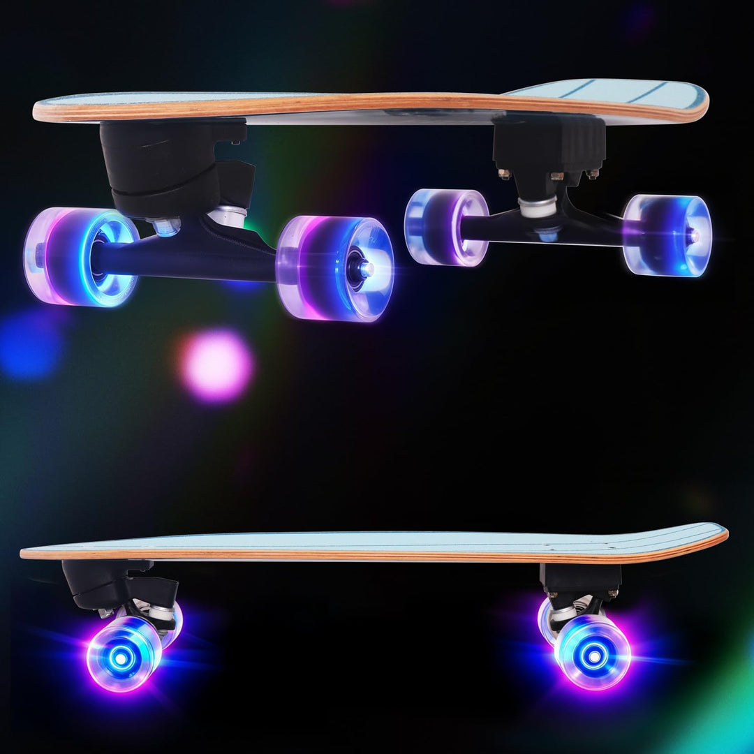 Nattork Complete Skateboards 29" x 8" Kids Skateboard Cruiser Skateboards for Beginners Double Kick