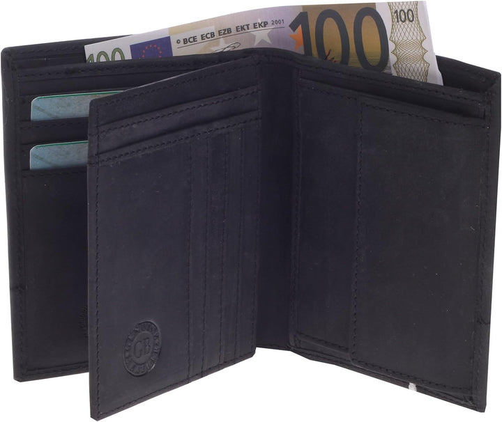Greenburry Vintage Revival Herren Geldbörse Schwarz 10x12,5x2cm Lederbörse Geldbeutel