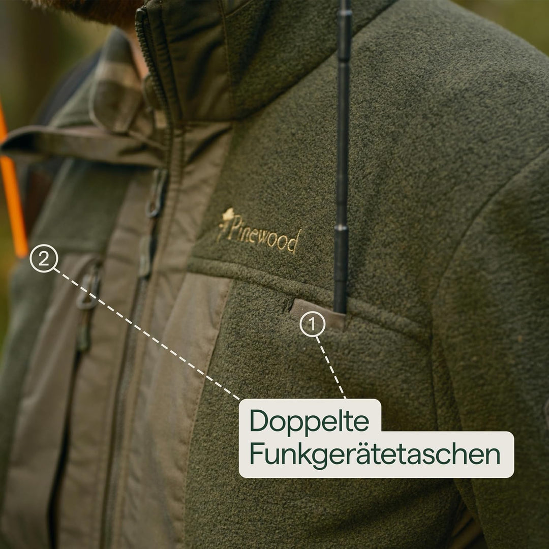 Pinewood Fleecejacke Herren - Jagdbekleidung Herren aus 100% übergebliebenen Stoffen - Fleecejacke H