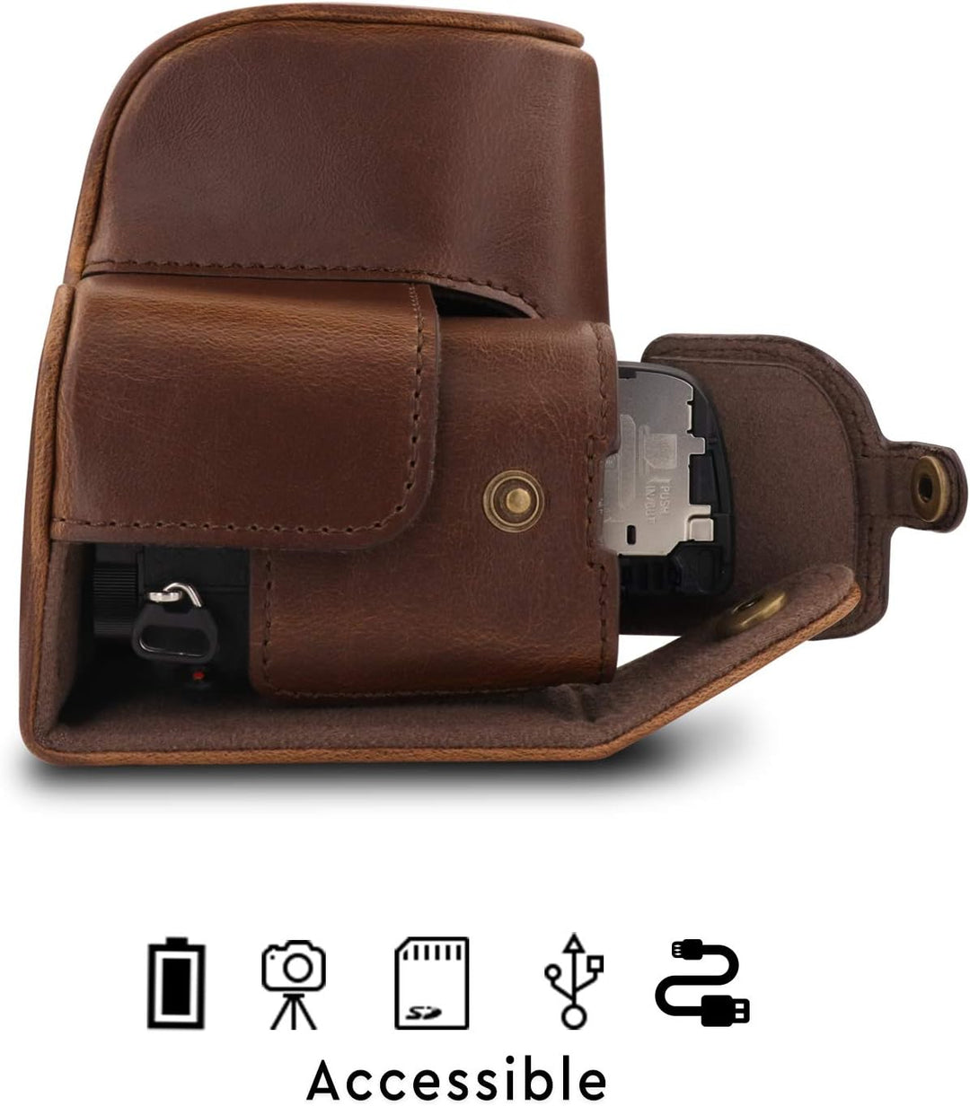 MegaGear MG1652 Ever Ready Kameratasche für Sony Alpha A6100, A6400 (16–50 mm) Braun, Braun