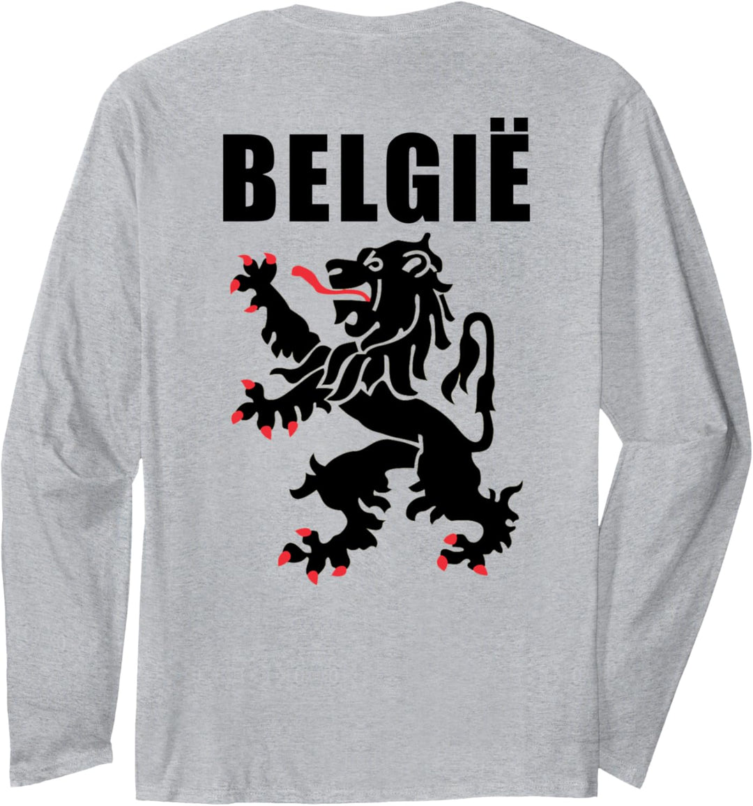 Belgium Voetbal Souvenir Graphic Belgian Lion Nederlands Langarmshirt
