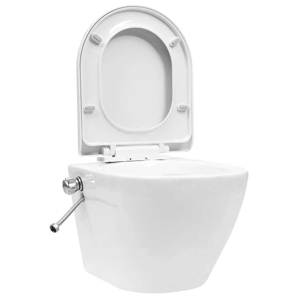 Wand-WC ohne Spülrand mit Einbau-Spülkasten Bidet-Funktion Softclose Spülrandlos Vorwandelement Häng