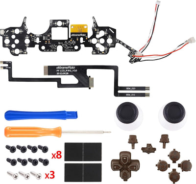 eXtremeRate 9 Modi 7 Farben DTF V3 LED Kit für ps5 Controller Ersatz Leuchttaste D-Pad Thumbsticks S