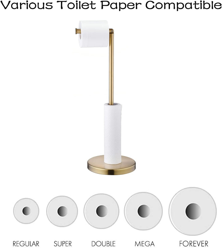 Goldener Toilettenpapierhalter Ständer mit Reserve,Beelee Freistehender Toilettenpapierhalter Toilet