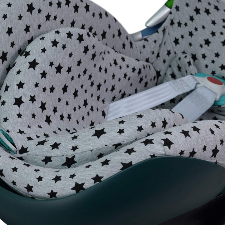 JYOKO Kids Bezug für Autositz kompatibel mit Cybex Aton Cloud- Q-M-2-4-5, aus Baumwolle (Aton Q, Bla
