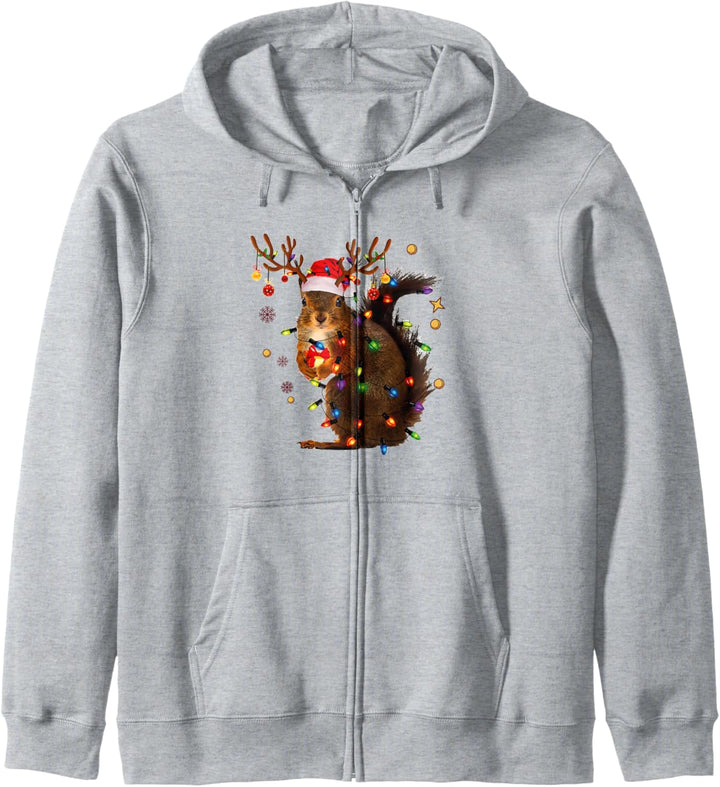 Lustiges Eichhörnchen hässliche Weihnachten Kapuzenjacke