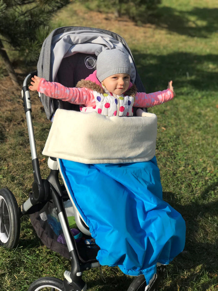 Wasserdichte, warme Decke für den Kinderwagen, Buggy, Jogger (Aqua/Bio-Baumwolle), Aqua/Bio-Baumwoll