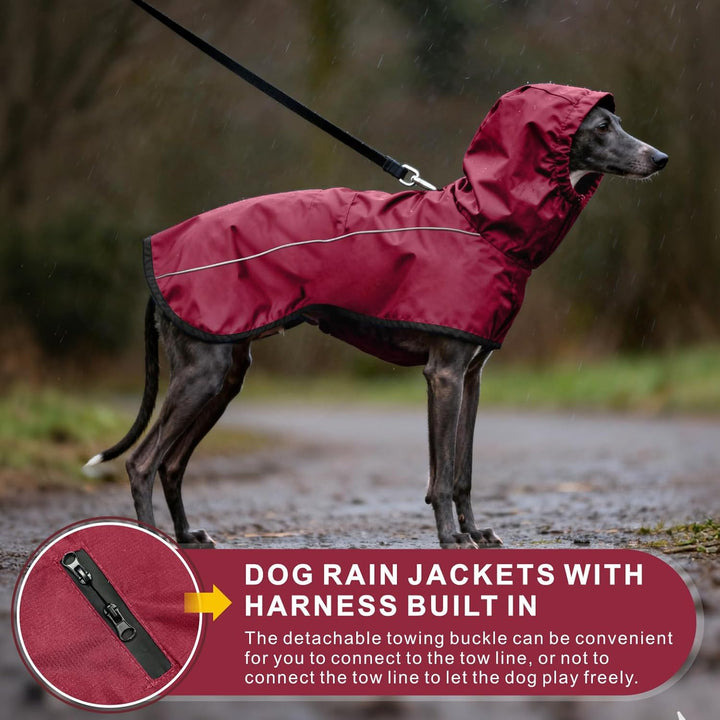 Mosucoirl Hund Regenmantel Jacke Reflektierende Verstellbare Kapuze Haustier Poncho Regenmantel mit