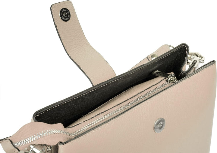 Handtasche Echt Leder Damen Made in Italy, Tragetasche, Umhängetasche, Abendtasche aus Leder 021791