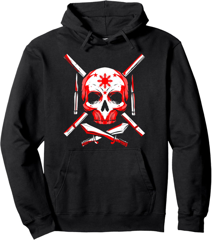 Philippinische Kampfkunst Totenkopf Kali Eskrima Arnis Pullover Hoodie