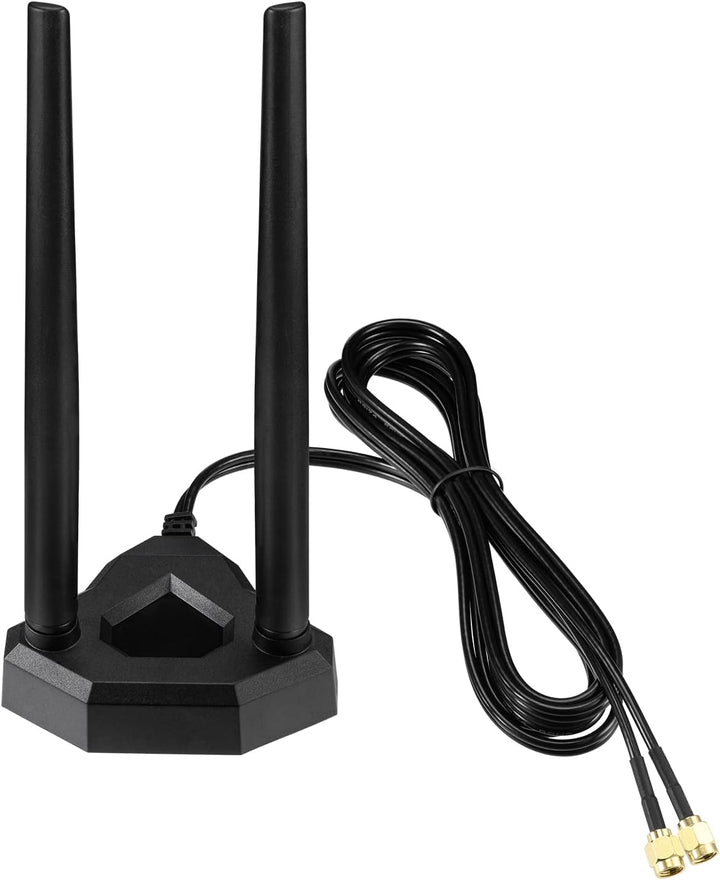 Eightwood Dualband-WLAN-Antenne, 2.4 GHz, 5 GHz, RP-SMA, WLAN-Antenne, magnetischer Sockel, 2 m, Ver