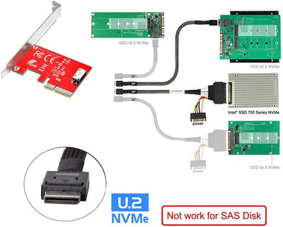 ChenYang CY PCI-E 3.0 Express 4.0 x4 zu Oculink Interner SFF-8611 SFF-8612 Host-Adapter für PCIe SSD