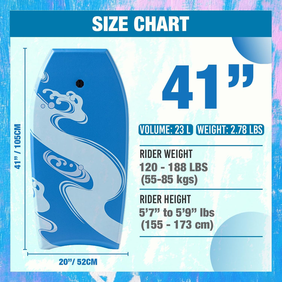 Breeze 104,1 cm Bodyboard – Leichtes EPS-Core-Bodyboard mit IXPE-Deck, HDPE Slick Bottom, Halbmondsc