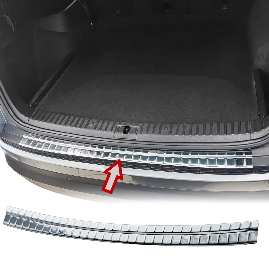 RECAMBO Ladekantenschutz Edelstahl Hochglanz poliert, Chrom Look - kompatibel für Skoda Kodiaq I - B