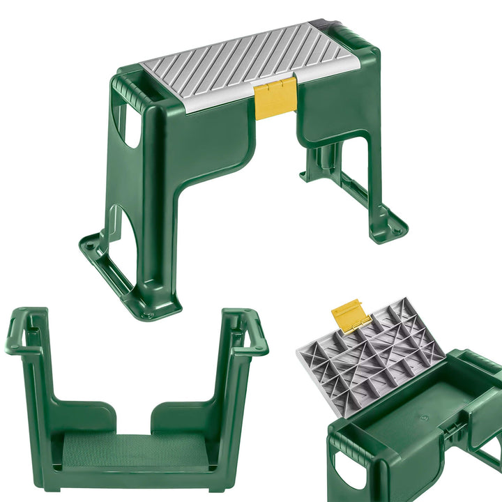 KADAX Gartenhocker, 56.5 x 28 x 37 cm, Kniebank für Gartenarbeiten, 2in1 Kniebank und Tritthocker au