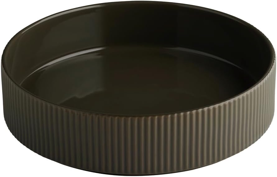 APS 19080 Teller/Schale THE GRID - Porzellan mud (braun), Ø 23 cm, 1,3 Liter, stapelbar, 3er Set