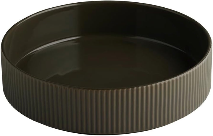 APS 19080 Teller/Schale THE GRID - Porzellan mud (braun), Ø 23 cm, 1,3 Liter, stapelbar, 3er Set