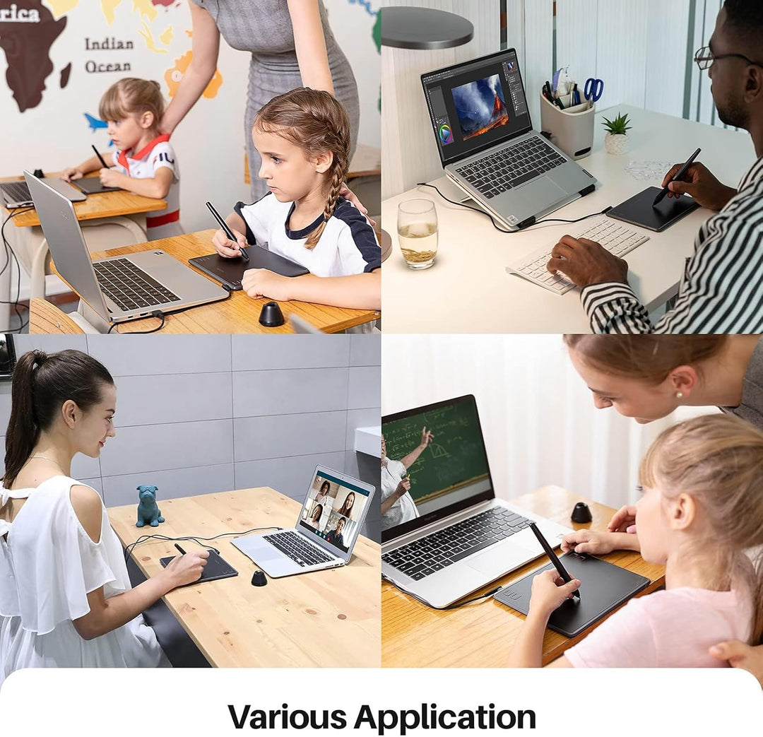 HUION Inspiroy H430P Zeichentablett, 4,8 x 3 Zoll Grafiktablett mit Batterielosem Stift und 4 Hotkey