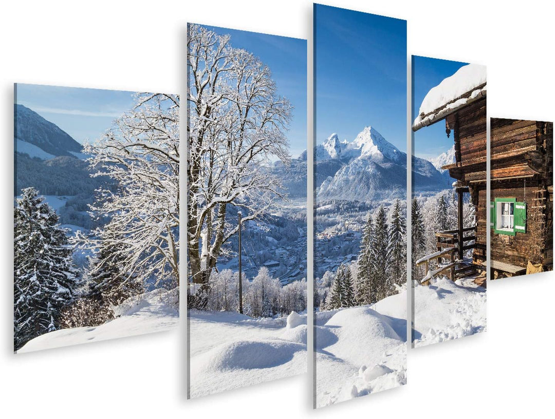 islandburner Bild Bilder auf Leinwand Schöne Berglandschaft in den bayerischen Alpen mit Dorf von Be