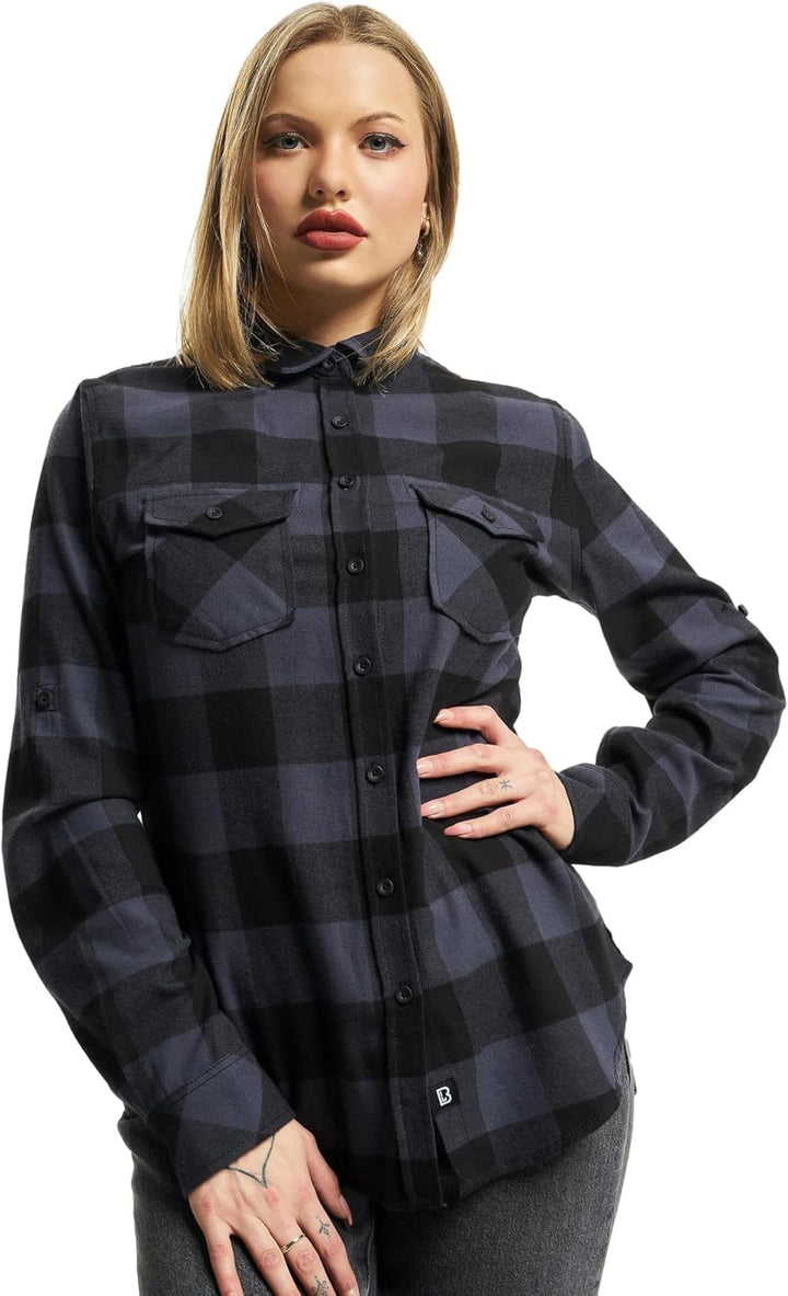 Brandit Herren Amy Flanell Shirt Girls 7XL Black/Grey, 7XL Black/Grey