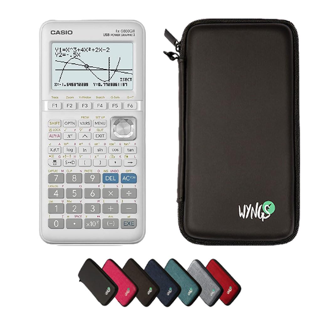 Calcuso Sparpack: Casio FX 9860 GIII Grafikrechner + Schutzhülle WYNGS schwarz + erweiterte Garantie