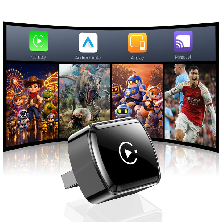 LAMTTO Wireless CarPlay Adapter für iPhones & Android Auto,AirPlay/Miracast, Von Kabelgebunden Auf K