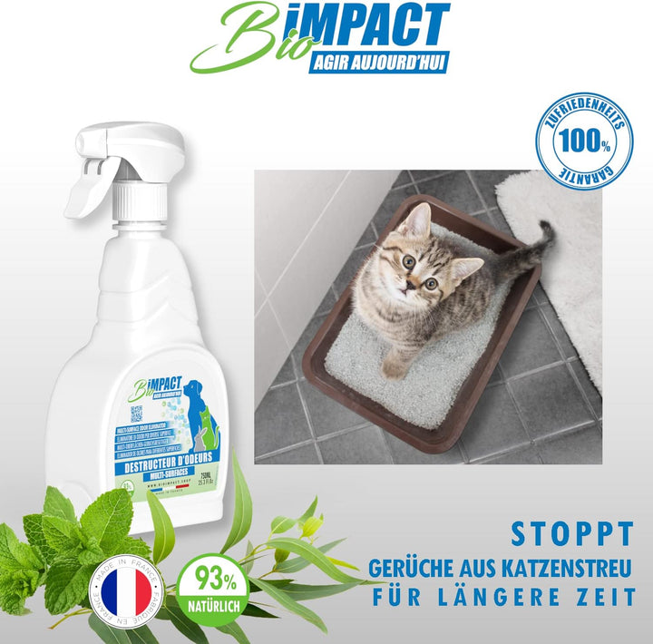 bioimpact Hundeurin und Katzenurin Geruchsentferner 2X750ml Natürlich - Nicht Abstossend - Geruchsne