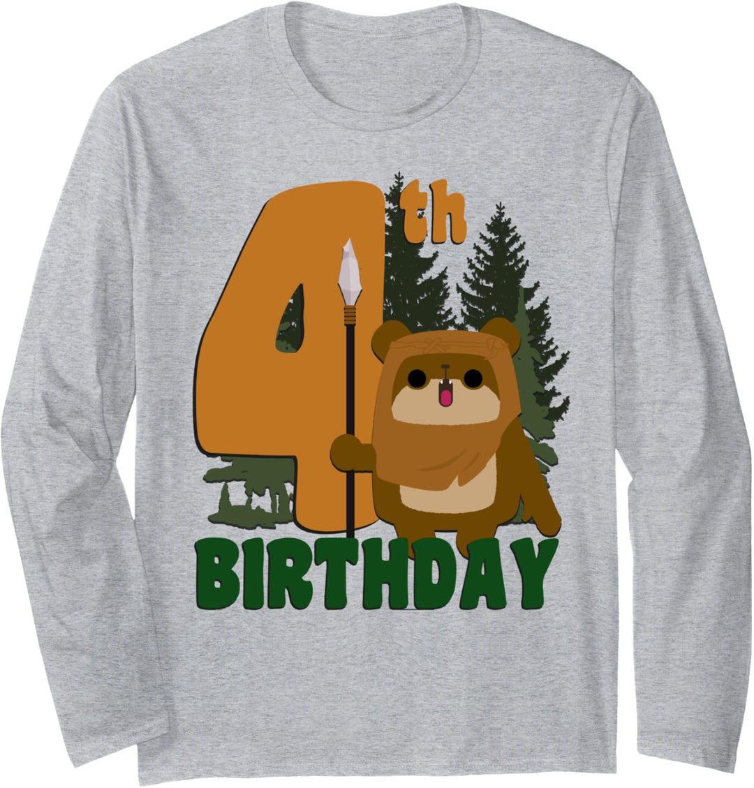 Star Wars Ewok On Endor 4th Birthday Langarmshirt