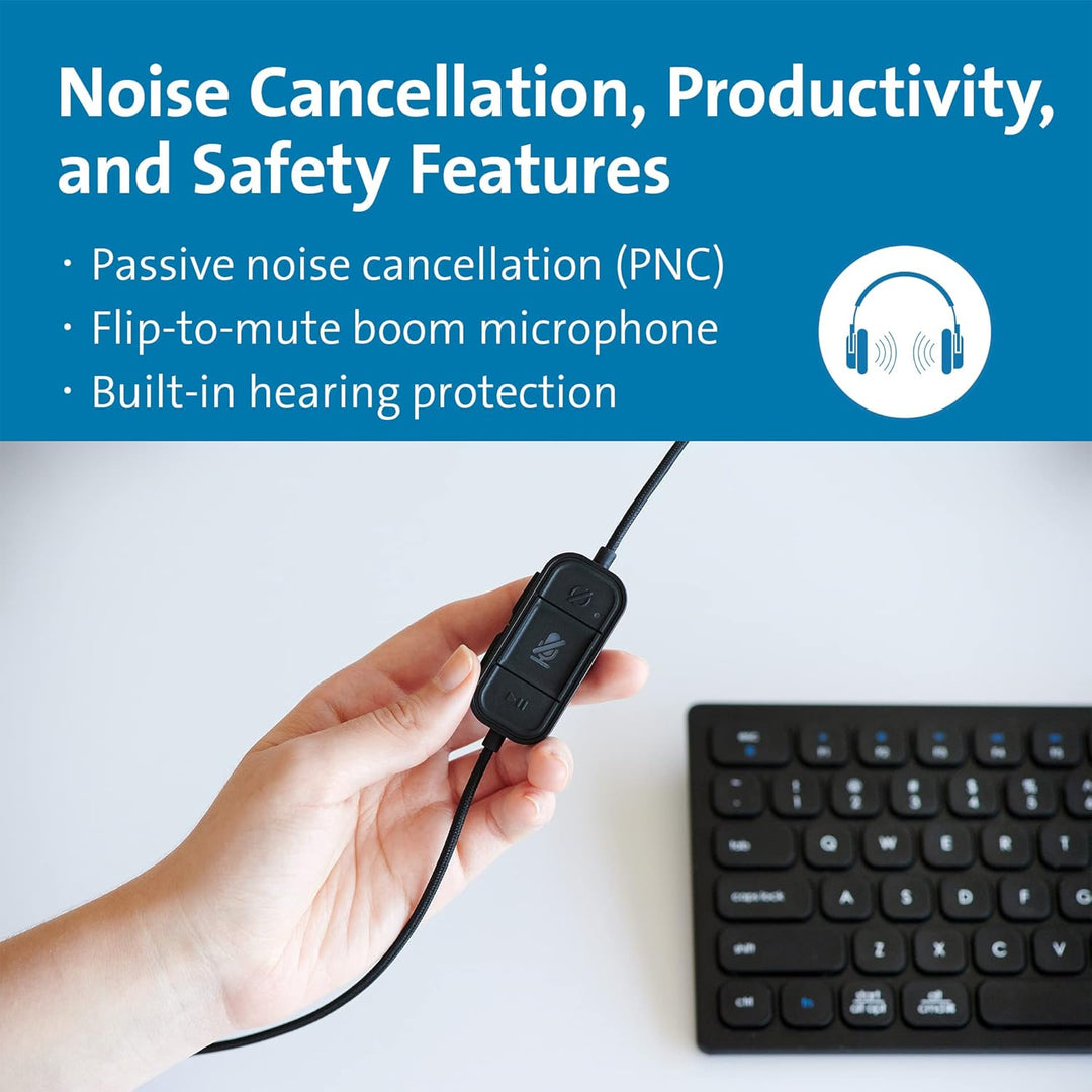 Kensington H2000 Over-Ear USB-C Kopfhörer mit Mikrofon, Windows- und Mac-kompatibel, Noice Cancellin