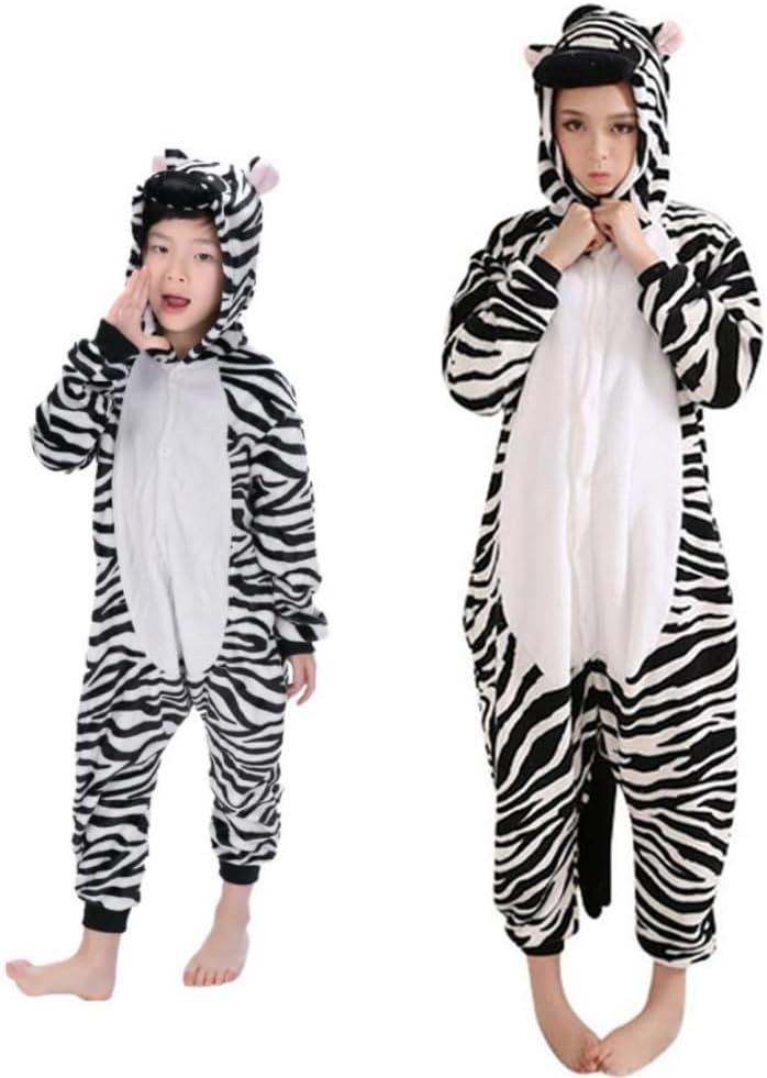 Heisses Unisex-Kostüm für Karneval und Halloween, Cosplay Zoo, Einheitsgrösse schwarz Zebra Medium M