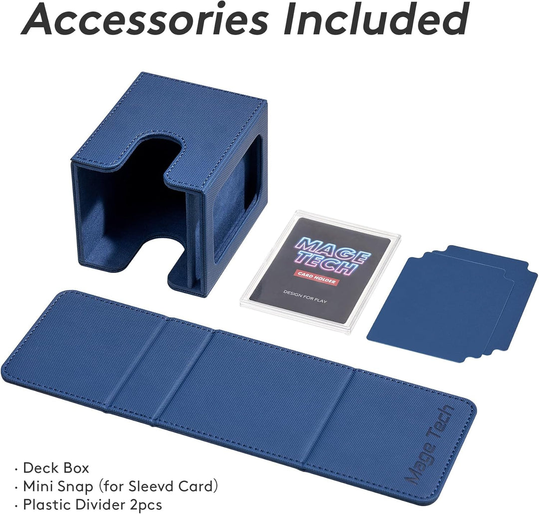 Mage Tech Commander Deck Box Lite - Kartendisplay mit Snap Card Holder & Abnehmbarer Abdeckung, Pass