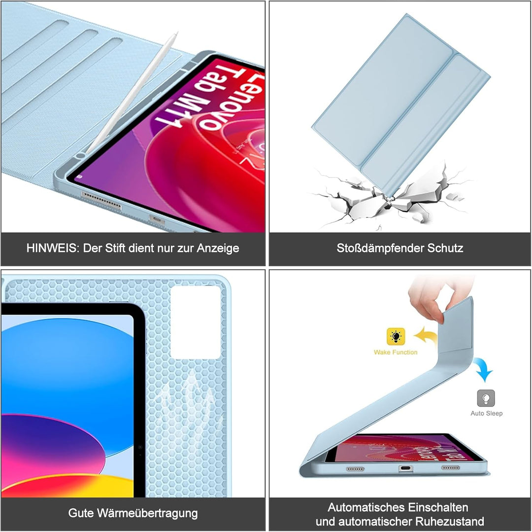 WINCHKING Hülle Mit Tastatur Für Lenovo Tab M11 2024, Hülle Tastatur Für Lenovo Tab M11 Tb330 11 Zol