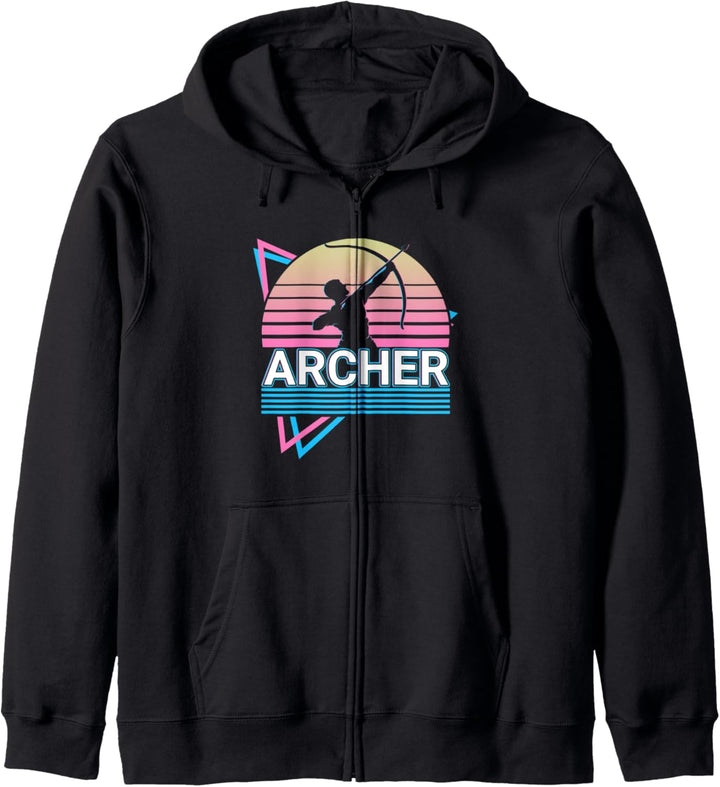 Bogenschiessen Retro Kapuzenjacke