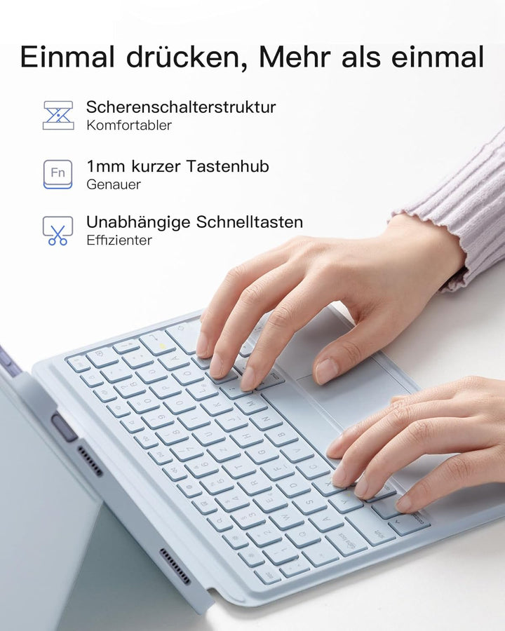 Inateck Hülle mit Tastatur für iPad 10 Generation 10,9 Zoll,11 Generation 2025 A16 11 Zoll,Tastatur