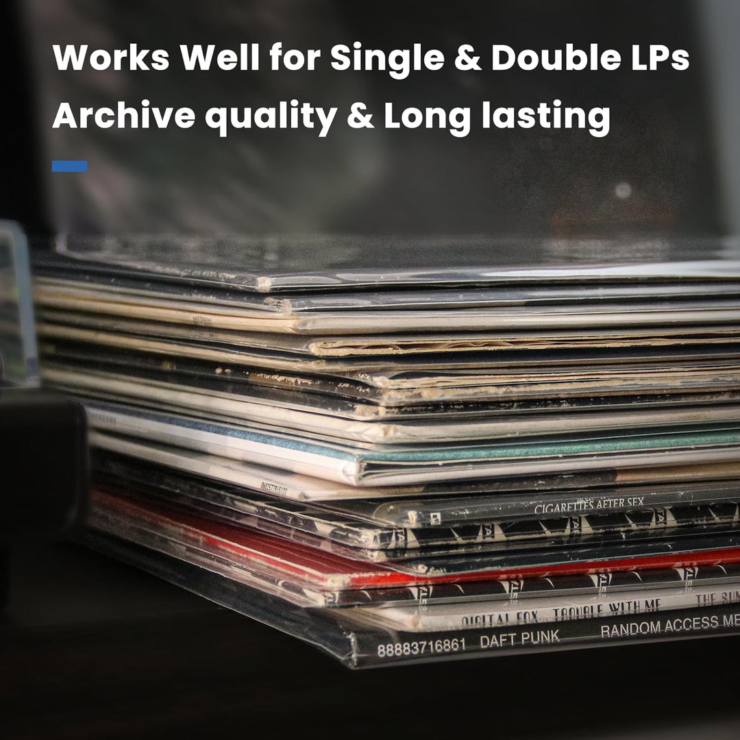 12“ Schallplattenhüllen Vinyl Aussenhüllen - Vinylhüllen für Schallplatten | Kristallklare Vinyl Sch