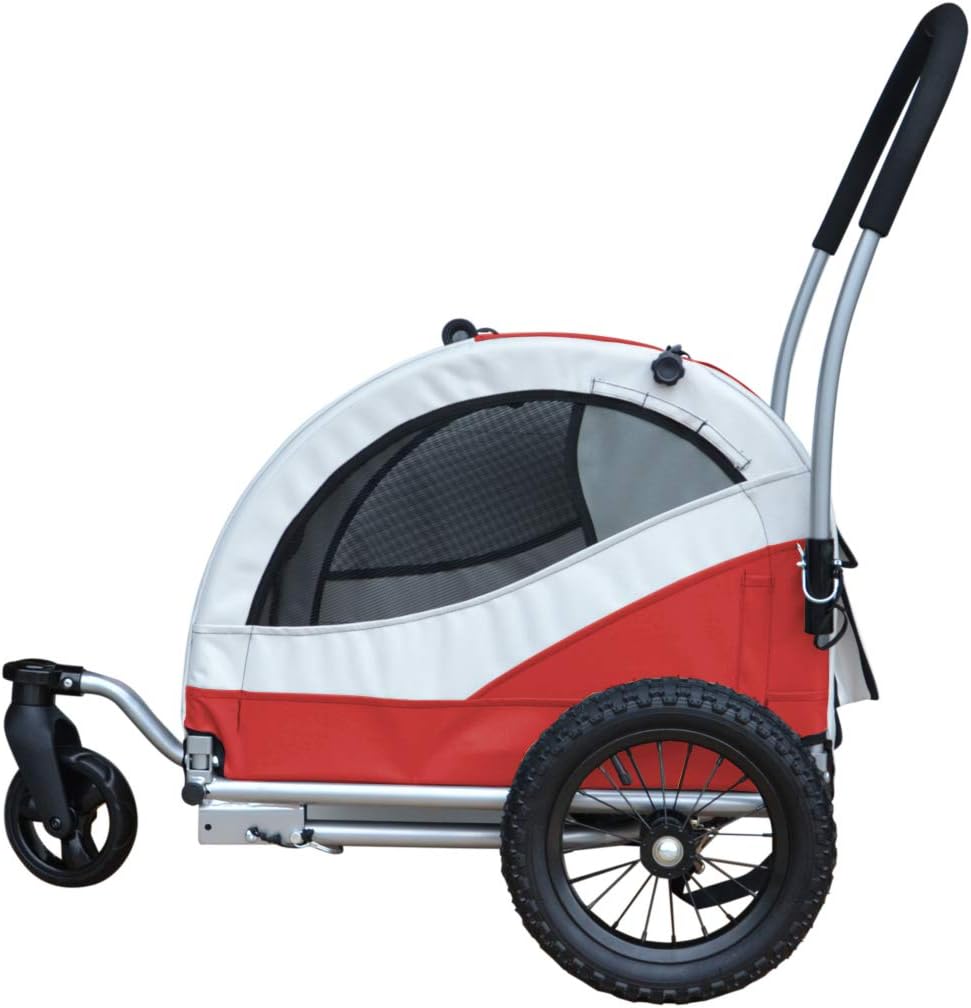 PAPILIOSHOP KUMA Anhänger Fahrradwagen Kinderwagen Transport Hund Tiere (rot), Rot
