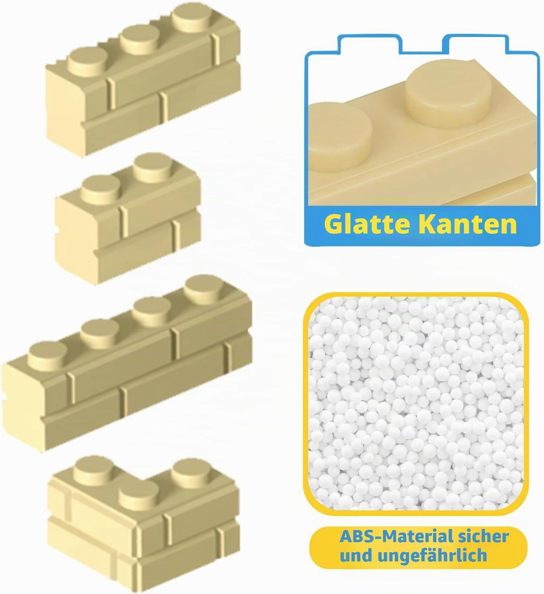 Cabeeskii 337 Stück Bausteine, Masonry Profile Bricks, Enthält Steine Fenster Türen Zäune Sets zubeh