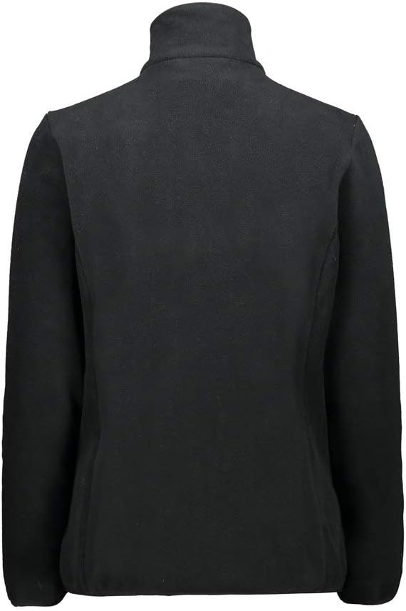 CMP Fleecejacke mit gestickten Blumen, Damen 44 Schwarz, 44 Schwarz
