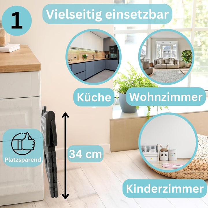 Hocker Tritthocker faltbar für Erwachsene und Kinder bis 150 kg Klapphocker aus Kunststoff rutschfes
