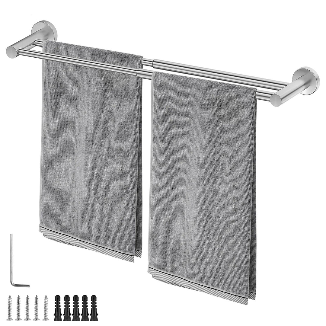 Handtuchhalter Badezimmer, 43-72cm Handtuchstange Verstellbar, 304 Handtuchhalter Edelstahl, Doppelt