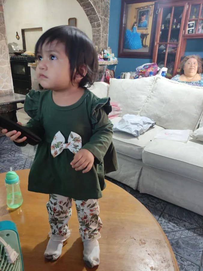 Baby Mädchen Kleidung Langarm Ruffle Tops und Floral gedruckt Hosen Kleinkind Baby Mädchen Outfits S