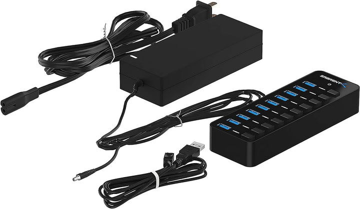 Sabrent USB Hub aktiv 3.0 mit netzteil 60W 10port, USB Adapter mehrfach Verlängerung, USB Verteiler,