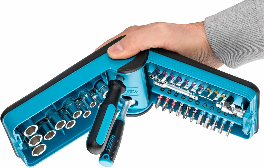 Hazet 853-2 Steckschlüssel-Sortiment, 1/4-Zoll-Vierkant, 35-teilig, farbe