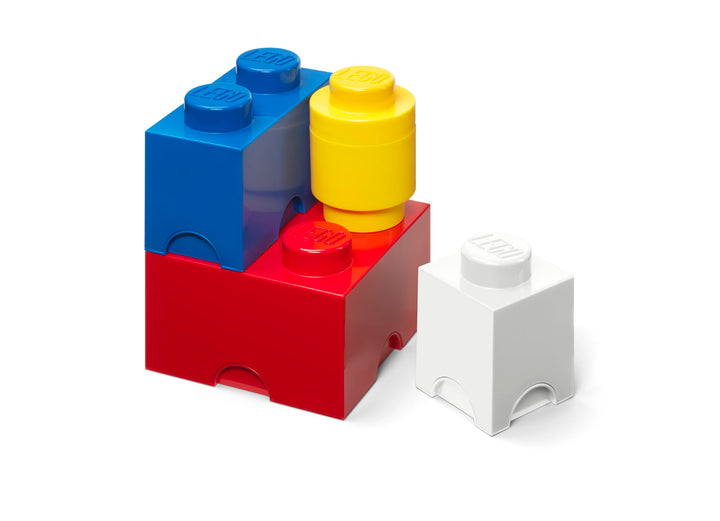 LEGO Aufbewahrungsstein Multi-Pack L, Stapelbare Aufbewahrungsboxen, 4er-Set Mehrfarbig Single, Mehr